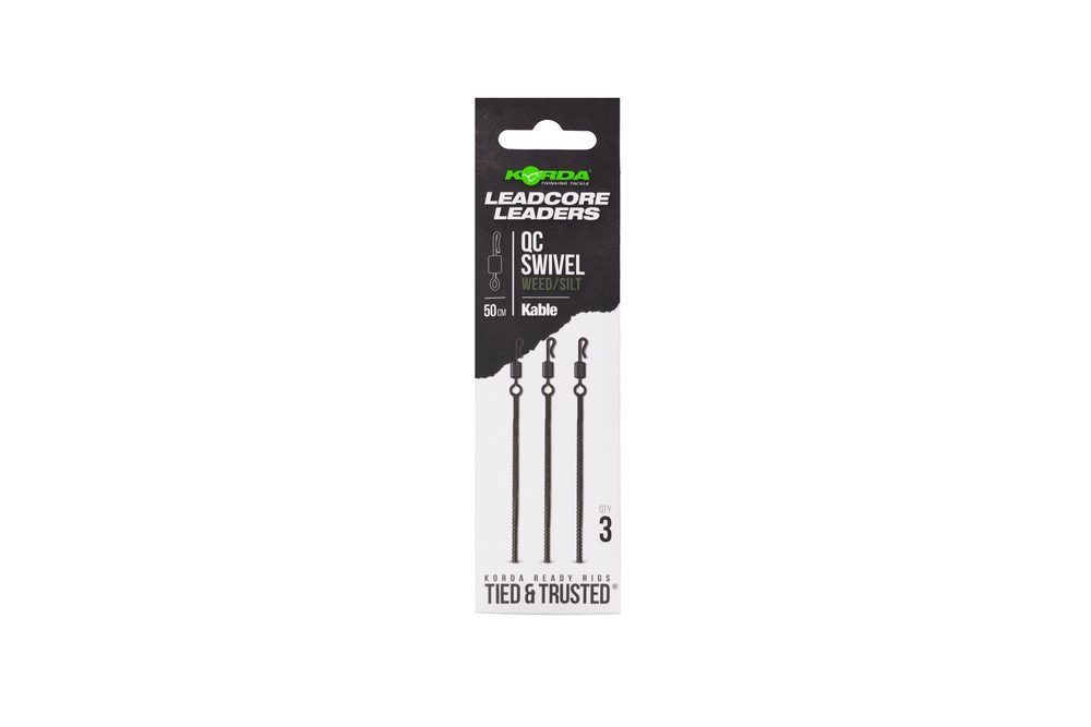 E-shop Korda Montáž Kable Leadcore Leader QC Swivel 50cm - Weed,Korda Montáž Kable Leadcore Leader QC Swivel 50cm - Weed