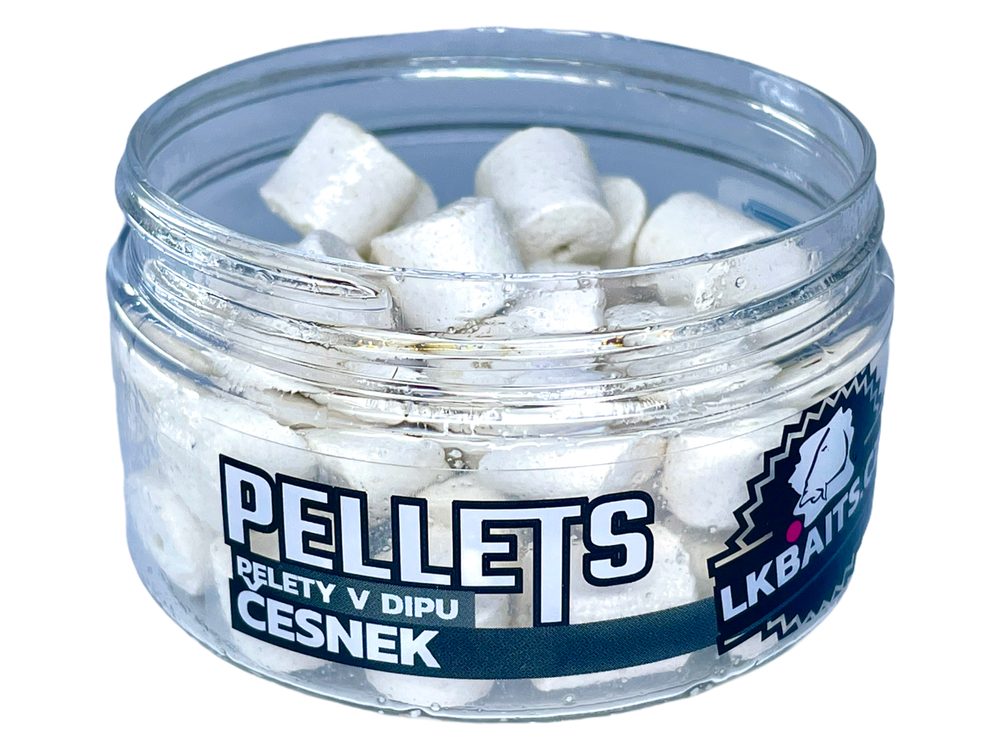 LK Baits Pelety v dipu Česnek 60g - 12mm