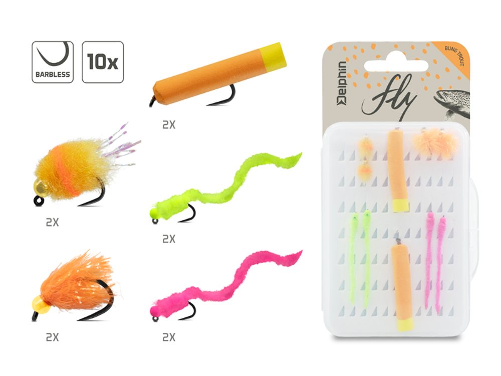 Delphin Sada um?l�ch mu?ek Fly Bung trout 10ks,Delphin Sada um?l�ch mu?ek Fly Bung trout 10ks