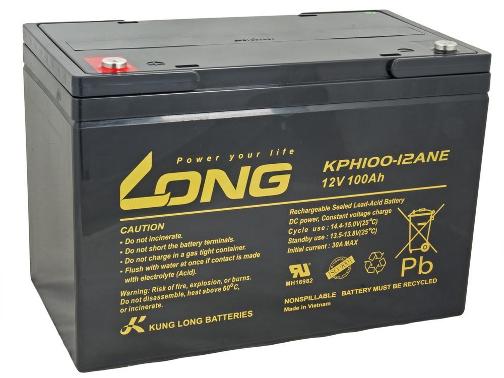 Long Olověný akumulátor DeepCycle 12V 100Ah M6 pro elektromotory,Long Olověný akumulátor DeepCycle 12V 100Ah M6 pro elektromotory