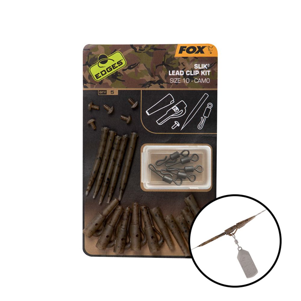 E-shop Fox Závěs na olovo Edges Camo Slik Lead Clip Kit vel.10 5ks