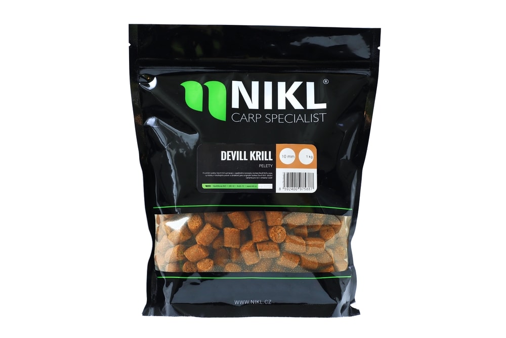 Karel Nikl  Pelety Devill Krill - 18mm s dírkou 1kg