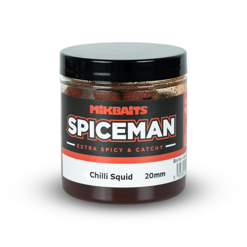 E-shop Mikbaits Boilie v dipu Spiceman 250ml - Chilli Squid 20mm,Mikbaits Boilie v dipu Spiceman 250ml - Chilli Squid 20mm