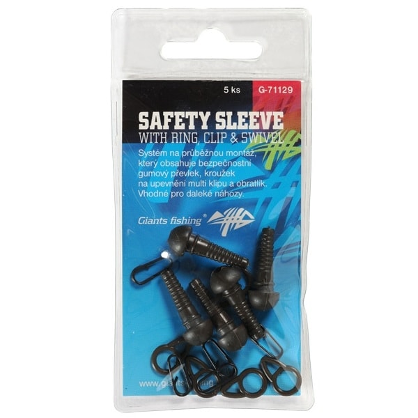 Fotografie Giants fishing Montáž Safety Sleeve with Ring, Clip a Swivel, 5ks