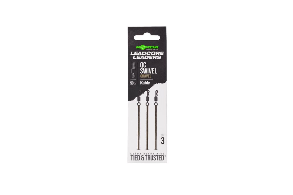 E-shop Korda Montáž Kable Leadcore Leader QC Swivel 50cm - Gravel,Korda Montáž Kable Leadcore Leader QC Swivel 50cm - Gravel