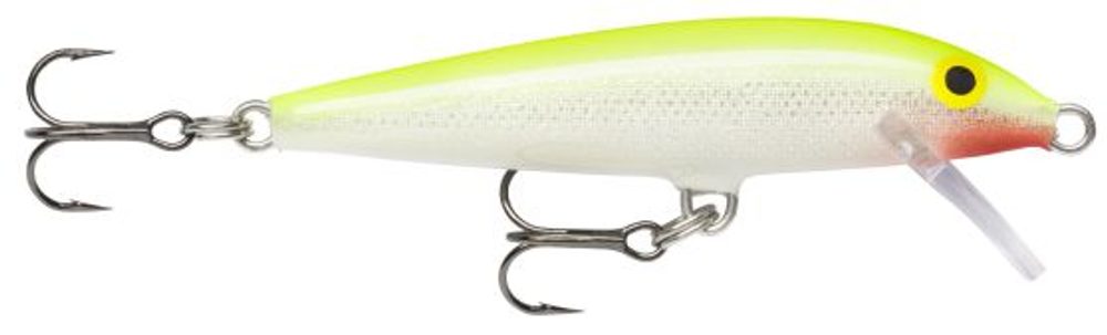 Rapala Wobler Original Floater Silver Fluorescent Chartreuse,Rapala Wobler Original Floater Silver F...