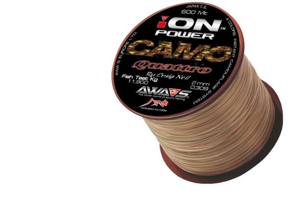 E-shop Awa-S Vlasec Ion Power Camo Quattro 600m - 0,35mm