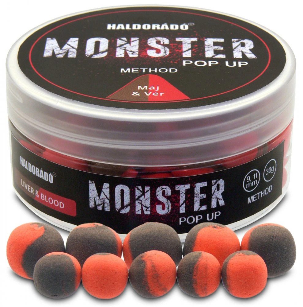 Haldorádó Pop-Up Boilies Method Monster 9+11mm 30g - Játra-Krev