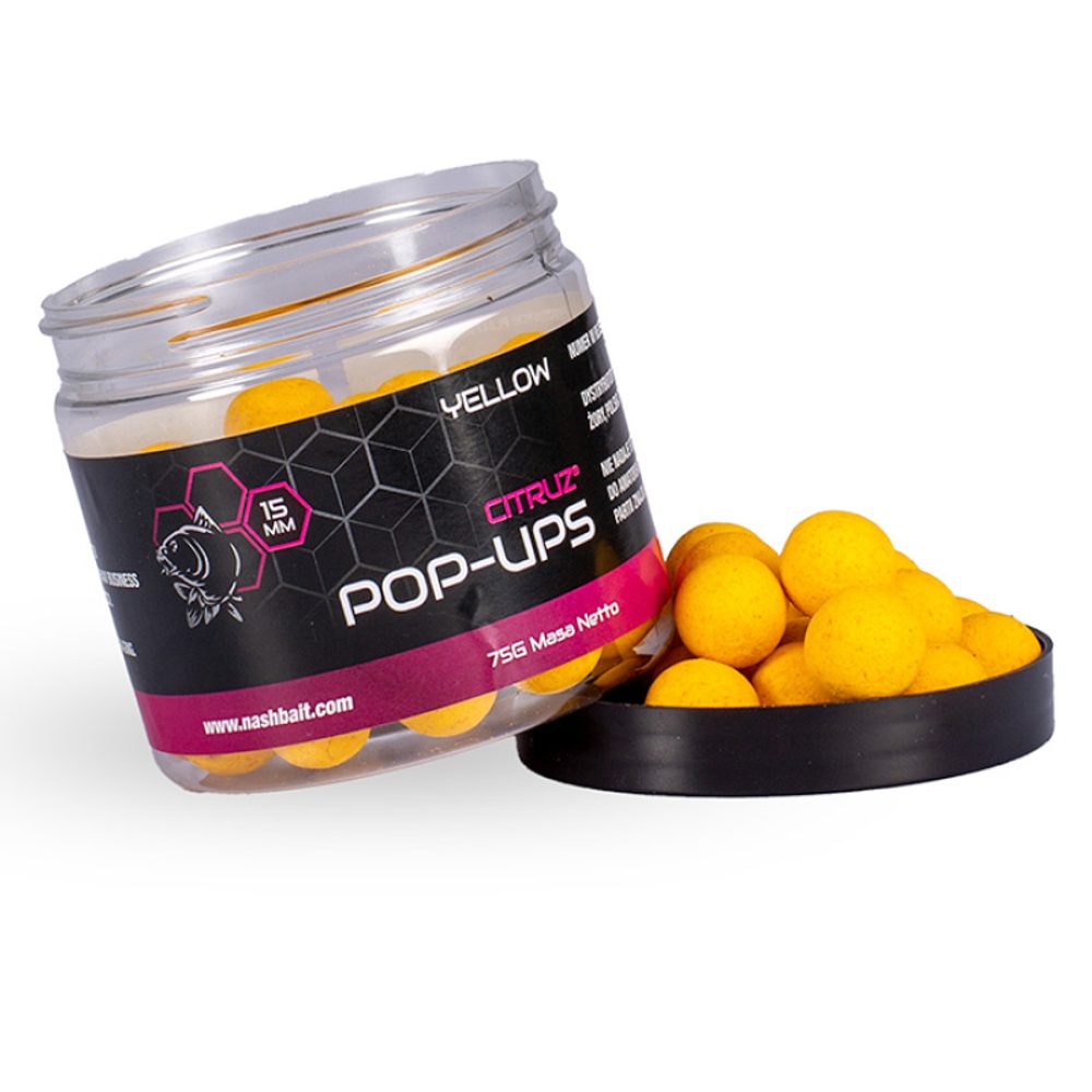 Nash Plovoucí Boilie Citruz Pop Ups - 20mm Yellow,Nash Plovoucí Boilie Citruz Pop Ups - 20mm Yellow