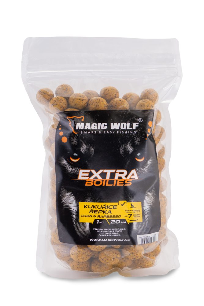 E-shop Magic Wolf Boilies Extra 1kg - Kukuřice / řepka 20mm,Magic Wolf Boilies Extra 1kg - Kukuřice / řepka 20mm