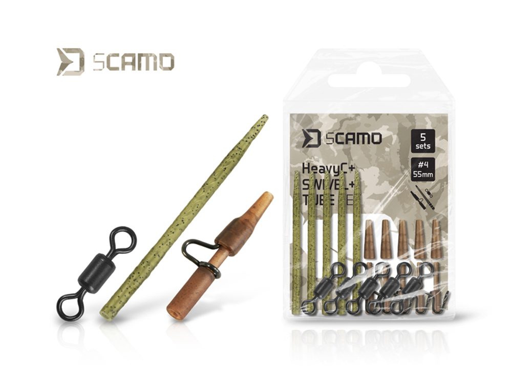E-shop Delphin Set Převlek, obratlík a závěska sCAMO HeavyC + Swivel + Tube 5 setů,Delphin Set Převlek, obratlík a závěska sCAMO HeavyC + Swivel + Tube 5 set