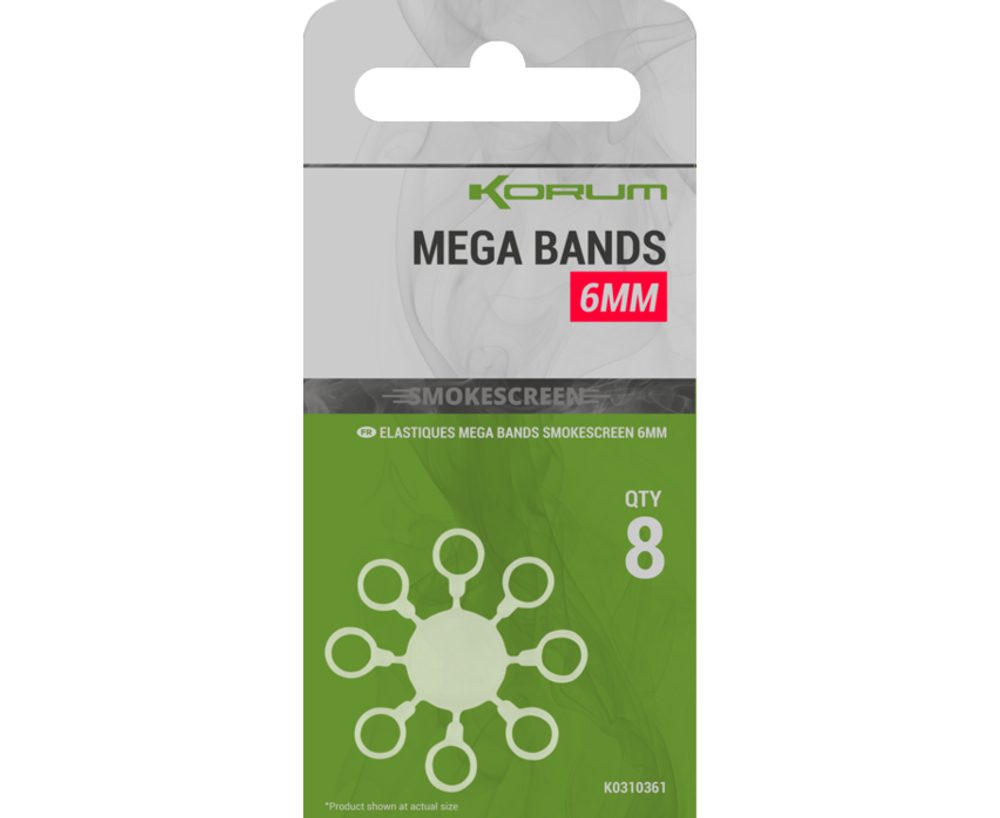E-shop Korum Elastické kroužky Smokescreen Mega Bands - 6mm 8ks,Korum Elastické kroužky Smokescreen Mega Bands - 6mm 8ks