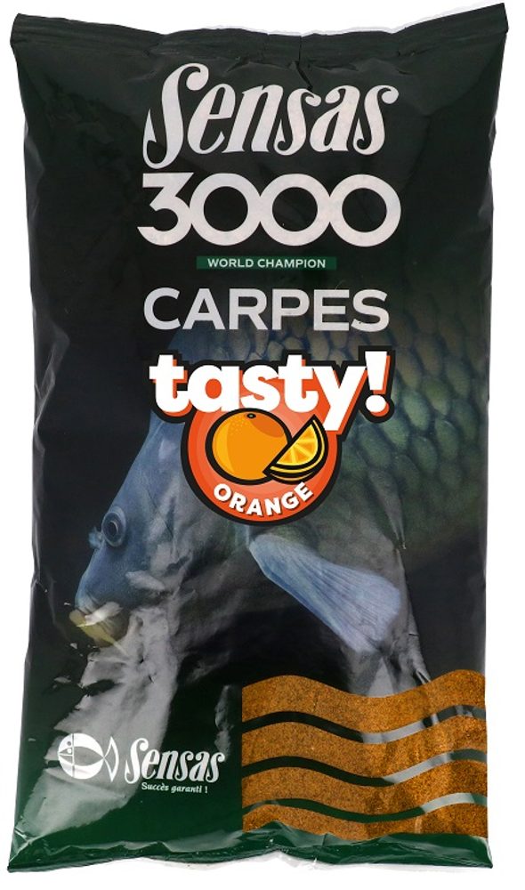 Fotografie Sensas Krmítková směs 3000 Carp Tasty 1kg - Pomeranč