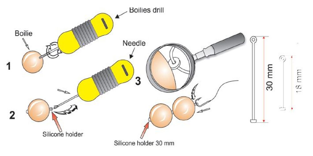 Extra Carp Silikonový vlas na boilie Silicone Boilie Holder 30mm 24ks