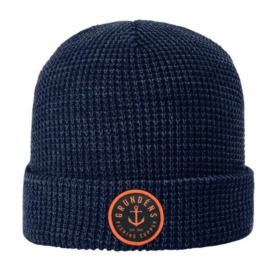 Grundéns Anchor Waffle Beanie Navy O/S