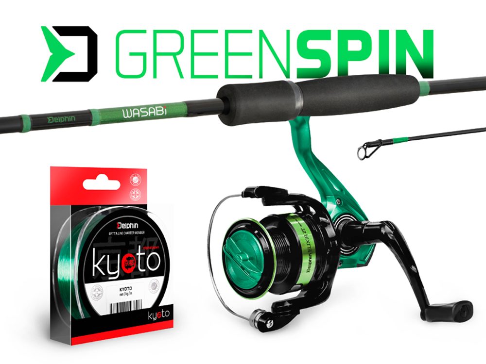E-shop Delphin Přívlačový set GreenSpin 210cm 30g + 2T + 0,234mm,Delphin Přívlačový set GreenSpin 210cm 30g + 2T + 0,234mm