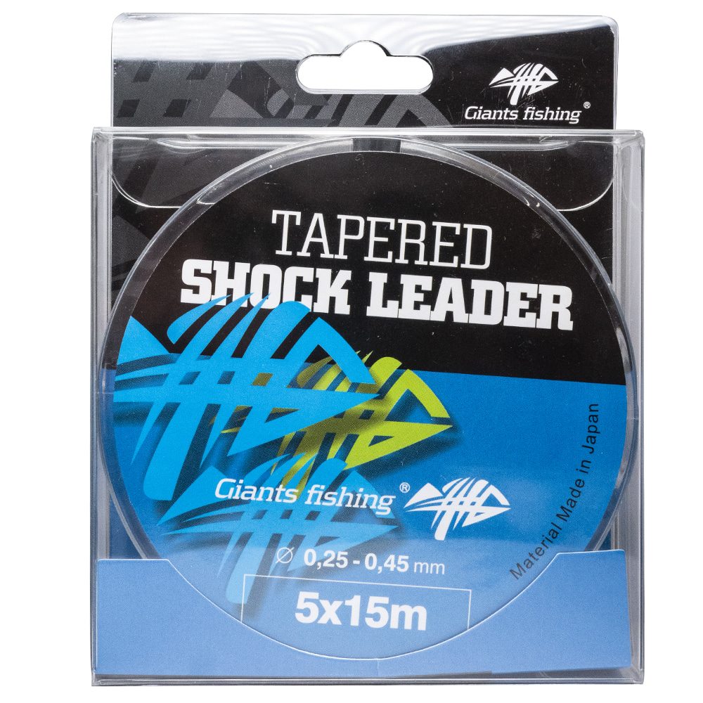 E-shop Giants Fishing Ujímaný šokový vlasec Tapered Shock Leader 5 x 15m - 0,25 - 0,45mm,Giants Fishing Ujímaný šokový vlasec Tapered Shock Leader 5 x 15m -