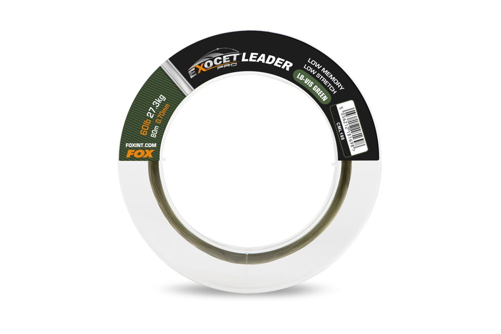 Fotografie Fox Vlasec Exocet Pro Low Vis Green Leader - 0,70mm/27,3kg 80m