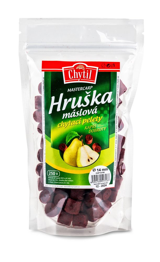 E-shop Chytil Chytací pelety s dírou 250g - Máslová hruška 14 mm,Chytil Chytací pelety s dírou 250g - Máslová hruška 14 mm