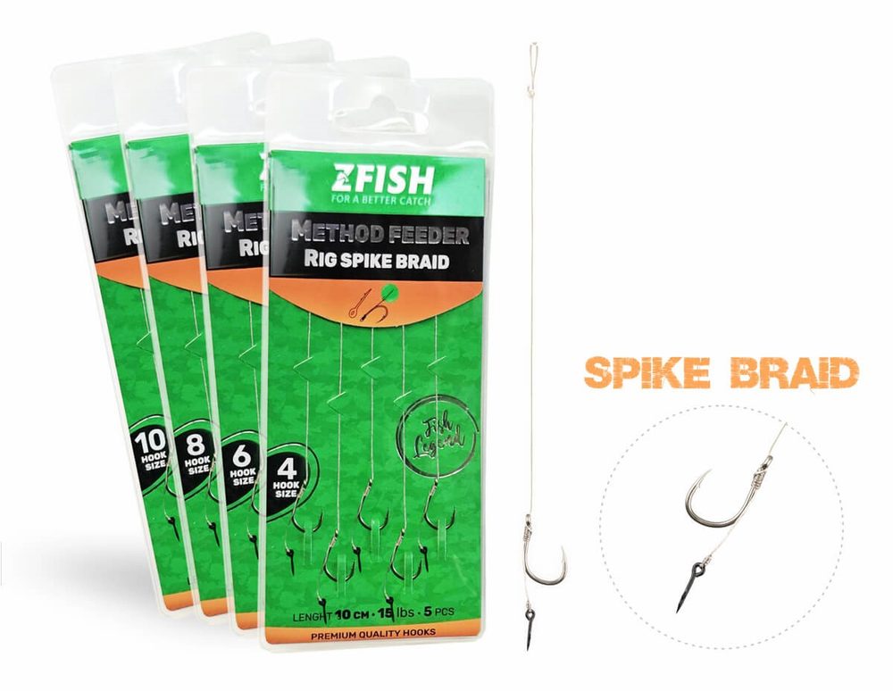 E-shop Zfish Návazec Method Feeder Rig Spike Braid 5ks - vel.8,Zfish Návazec Method Feeder Rig Spike Braid 5ks - vel.8
