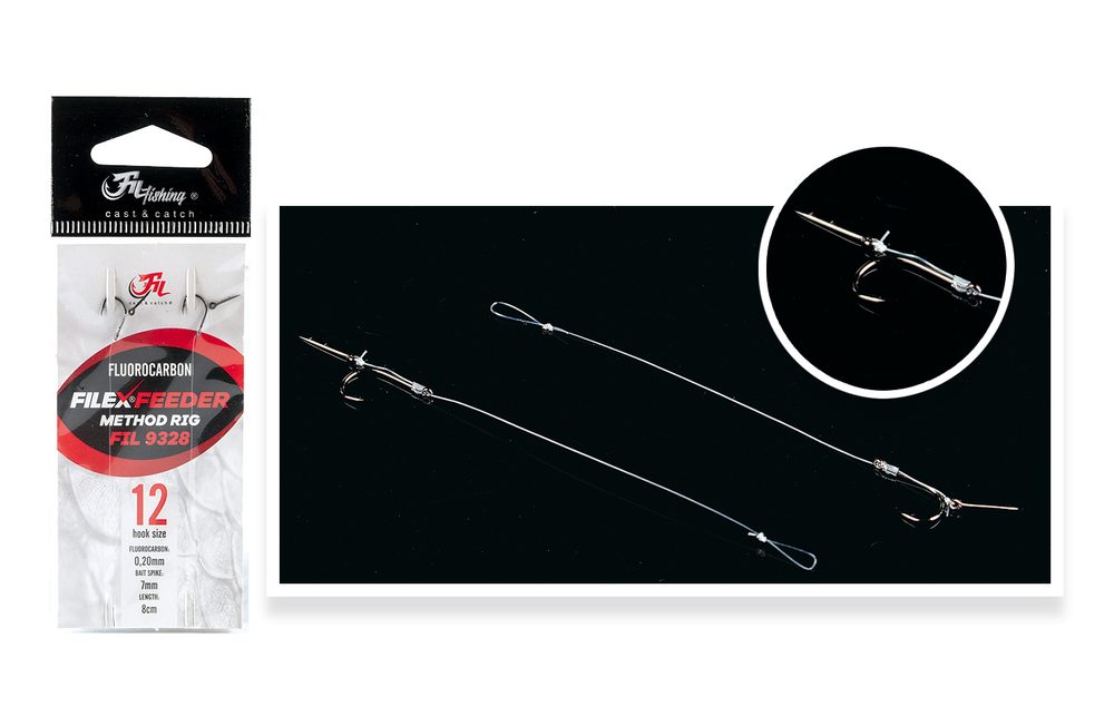 Fotografie Filfishing Návazec Method Feeder Fluorocarbon Rig - 10 - 20mm