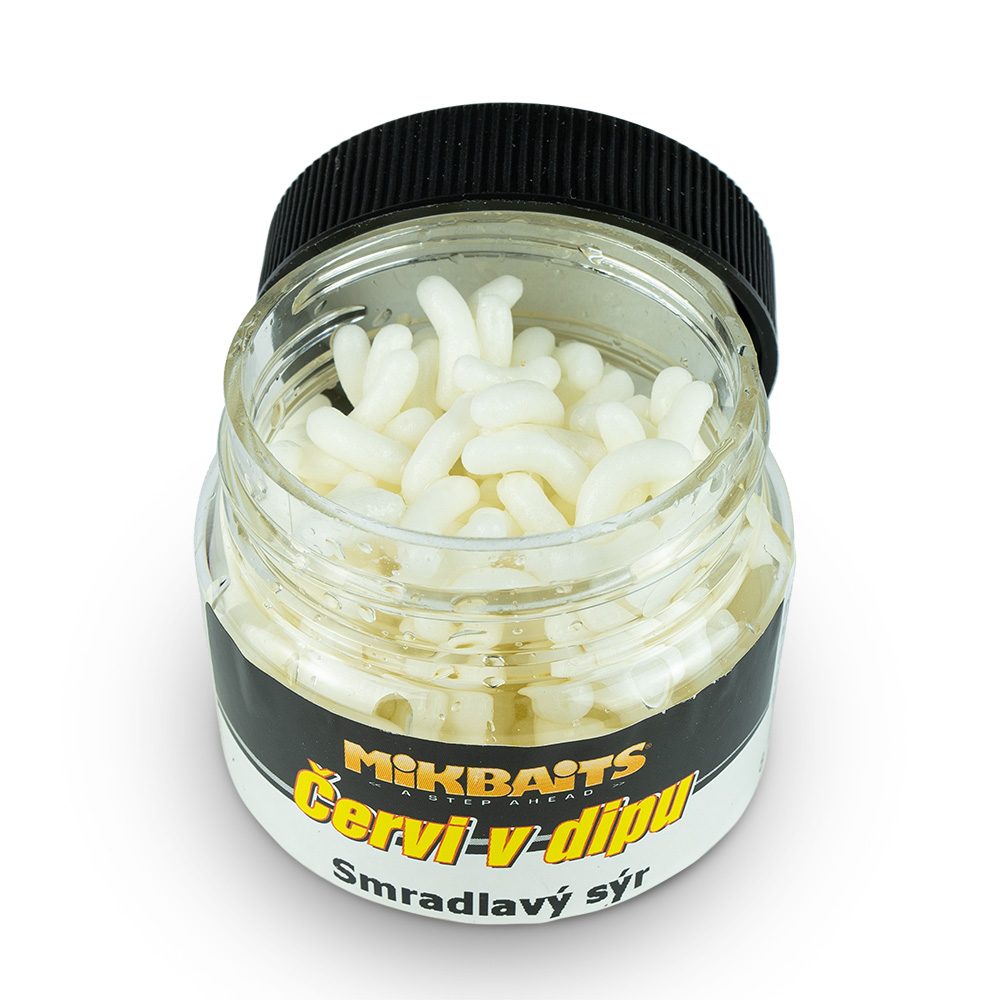 E-shop Mikbaits Červi v dipu 50ml - Smradlavý sýr,Mikbaits Červi v dipu 50ml - Smradlavý sýr