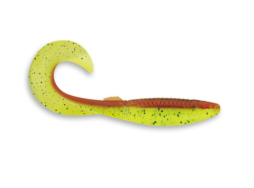 Rapala Gumová nástraha CrushCity The Curl 3'' 9,2cm 4g 8ks - Motor Oil Chartreuse / MOCH
