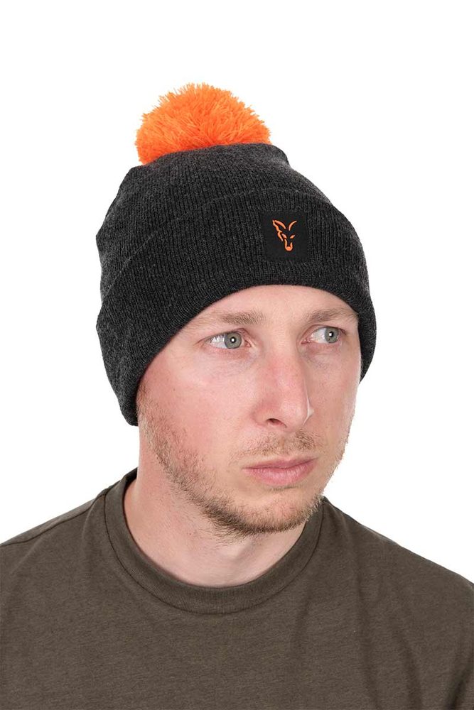 E-shop Fox Zimní čepice Collection Bobble Hat Black/Orange,Fox Zimní čepice Collection Bobble Hat Black/Orange