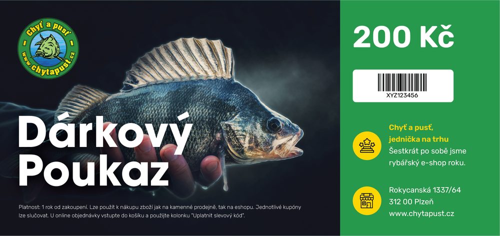 Chyť a pusť Dárkový poukaz 200 Kč - Elektronický
