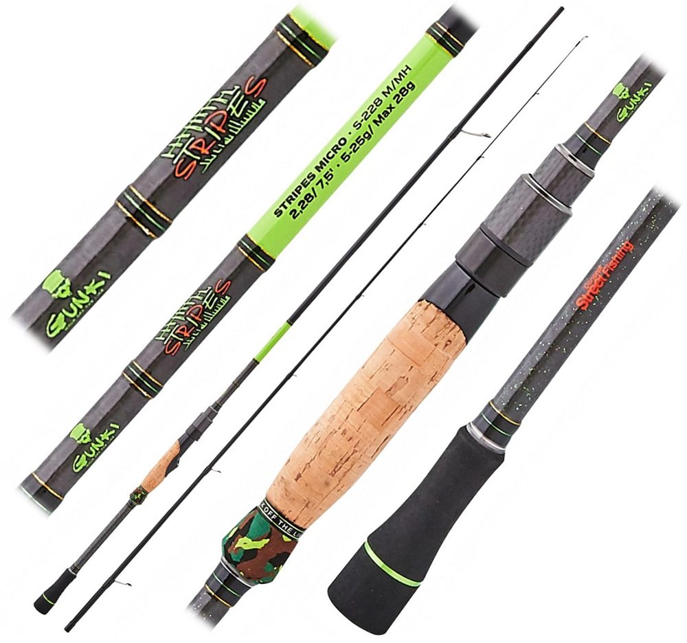 E-shop Gunki Prut Stripes Micro S 2,28m M/MH 5-28g,Gunki Prut Stripes Micro S 2,28m M/MH 5-28g