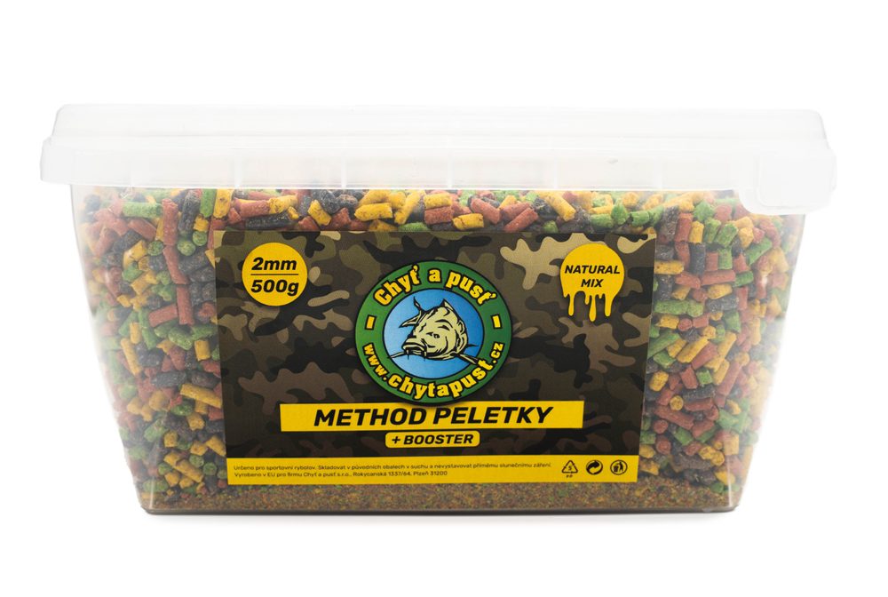 E-shop Chyť a pusť Method peletky + booster 2mm 500g - Česnek