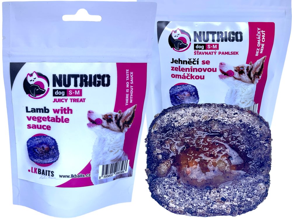 LK Baits Pet Pamlsek Nutrigo Dog Jehněčí se zeleninovou omáčkou,LK Baits Pet Pamlsek Nutrigo Dog Jehněčí se zeleninovou omáčkou