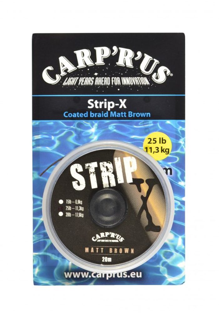 E-shop Carp ´R´ Us Potahovaná šňůrka Strip-X Matt Brown 20m - 15lb,Carp ´R´ Us Potahovaná šňůrka Strip-X Matt Brown 20m - 15lb