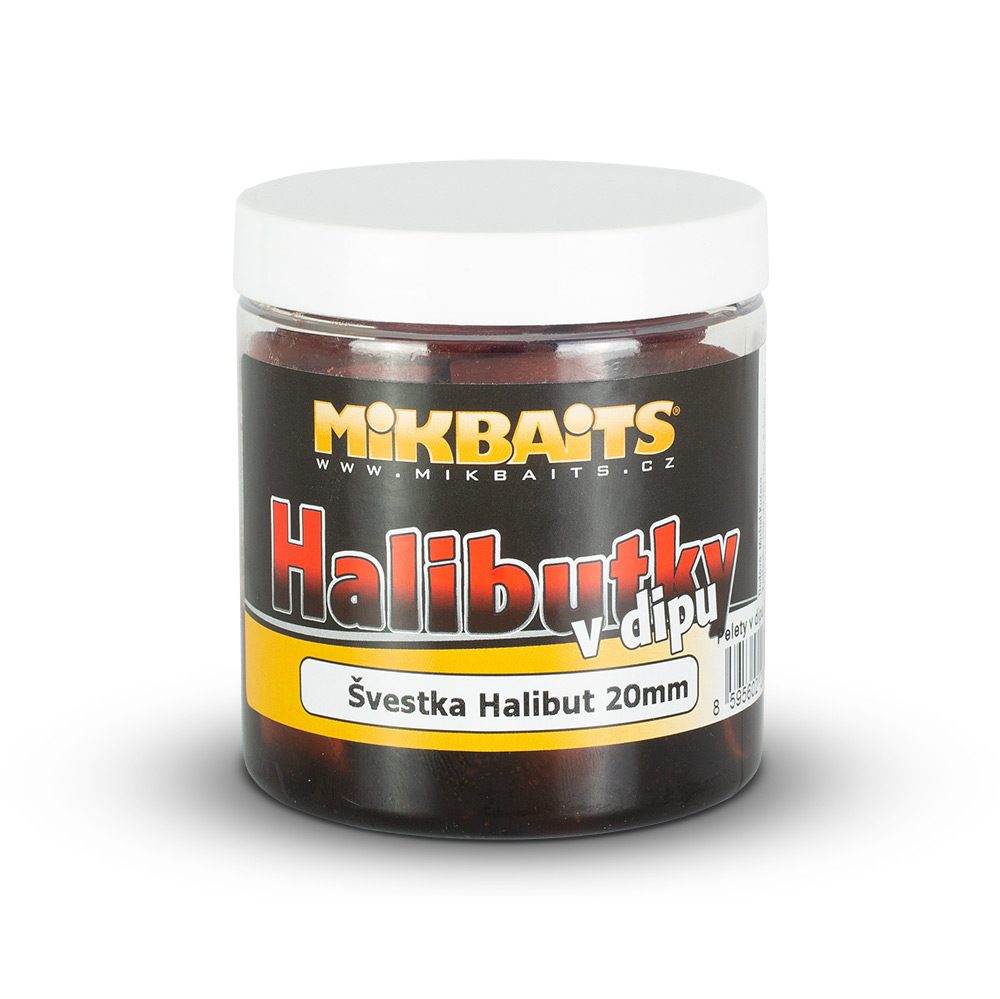 Mikbaits Halibutky v dipu 250ml - Red fish medium 14mm