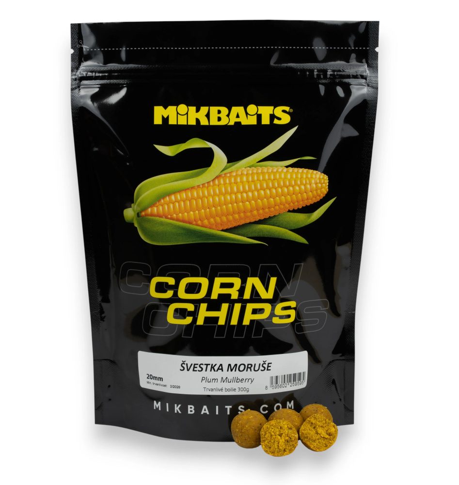 Mikbaits Boilies Corn Chips Švestka Moruše - 24mm  300g,Mikbaits Boilies Corn Chips Švestka Moruše - 24mm  300g