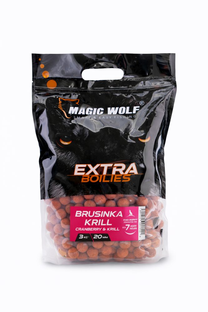 E-shop Magic Wolf Boilies Extra 20mm 3kg - Brusinka/Krill,Magic Wolf Boilies Extra 20mm 3kg - Brusinka/Krill