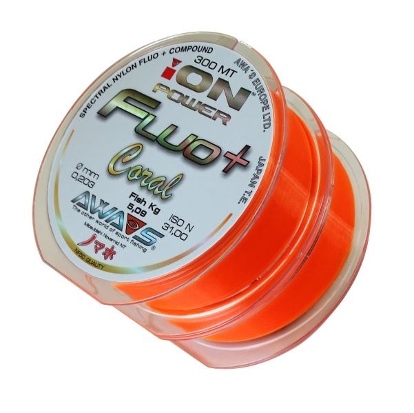 E-shop Awa-S Vlasec Ion Power Fluo+ Coral 2x300m - 0.234mm,Awa-S Vlasec Ion Power Fluo+ Coral 2x300m - 0.234mm