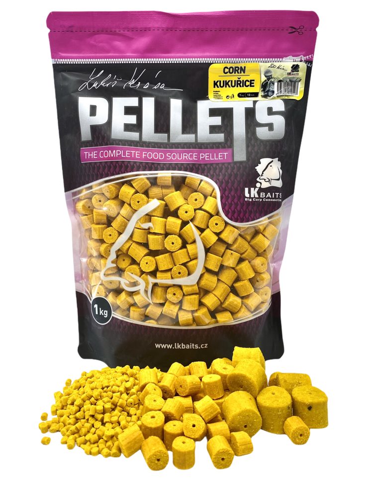 LK Baits Kukuřičné pelety Corn Pellets - 12mm  5kg,LK Baits Kukuřičné pelety Corn Pellets - 12mm  5kg