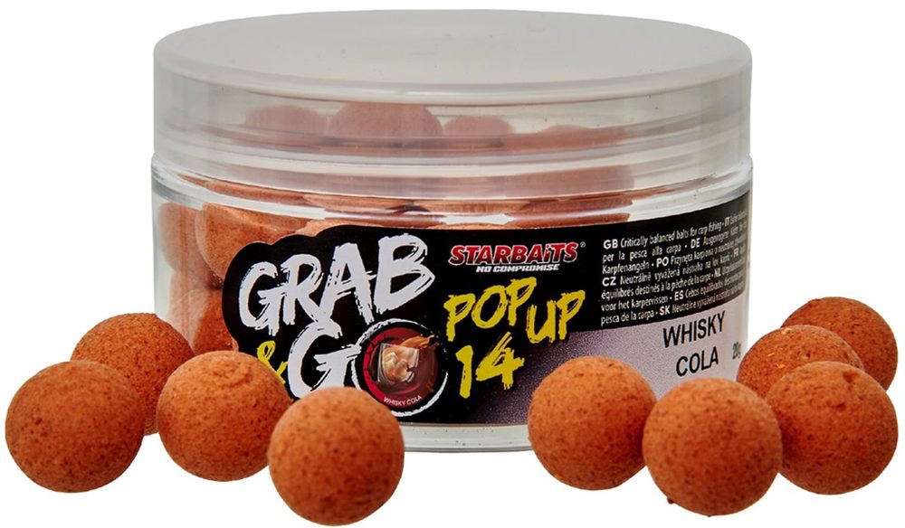 Fotografie Starbaits Plovoucí boilies Pop Up Global Whisky Cola 14mm 20g