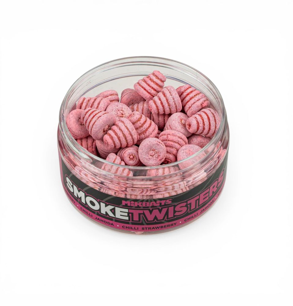 Mikbaits Boilies Smoke Twisters 12mm 100ml - Chilli Jahoda