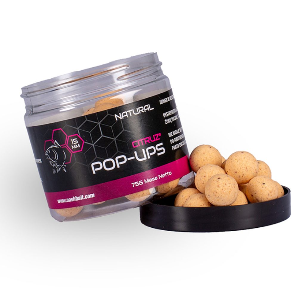 E-shop Nash Plovoucí Boilie Citruz Pop Ups 75g - 15mm Natural,Nash Plovoucí Boilie Citruz Pop Ups 75g - 15mm Natural