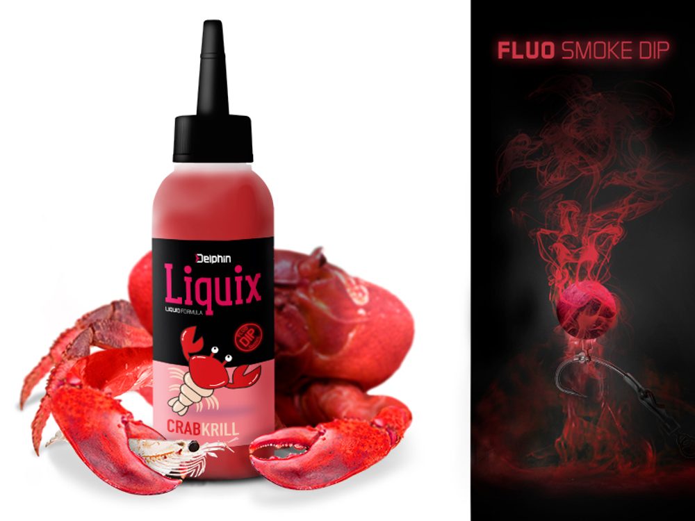 E-shop Delphin Fluo dip D Snax LiquiX 100ml - Krab - Krill,Delphin Fluo dip D Snax LiquiX 100ml - Krab - Krill