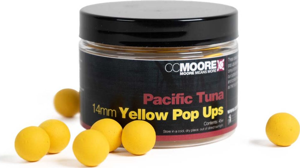 CC Moore Plovoucí boilie Pacific Tuna Pop Ups Yellow - 14mm 45ks,CC Moore Plovoucí boilie Pacific Tuna Pop Ups Yellow - 14mm 45ks