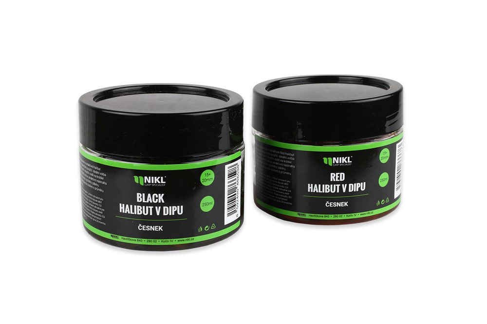 Nikl Black halibut pelety v dipu 15+20 mm 250g - Strawberry