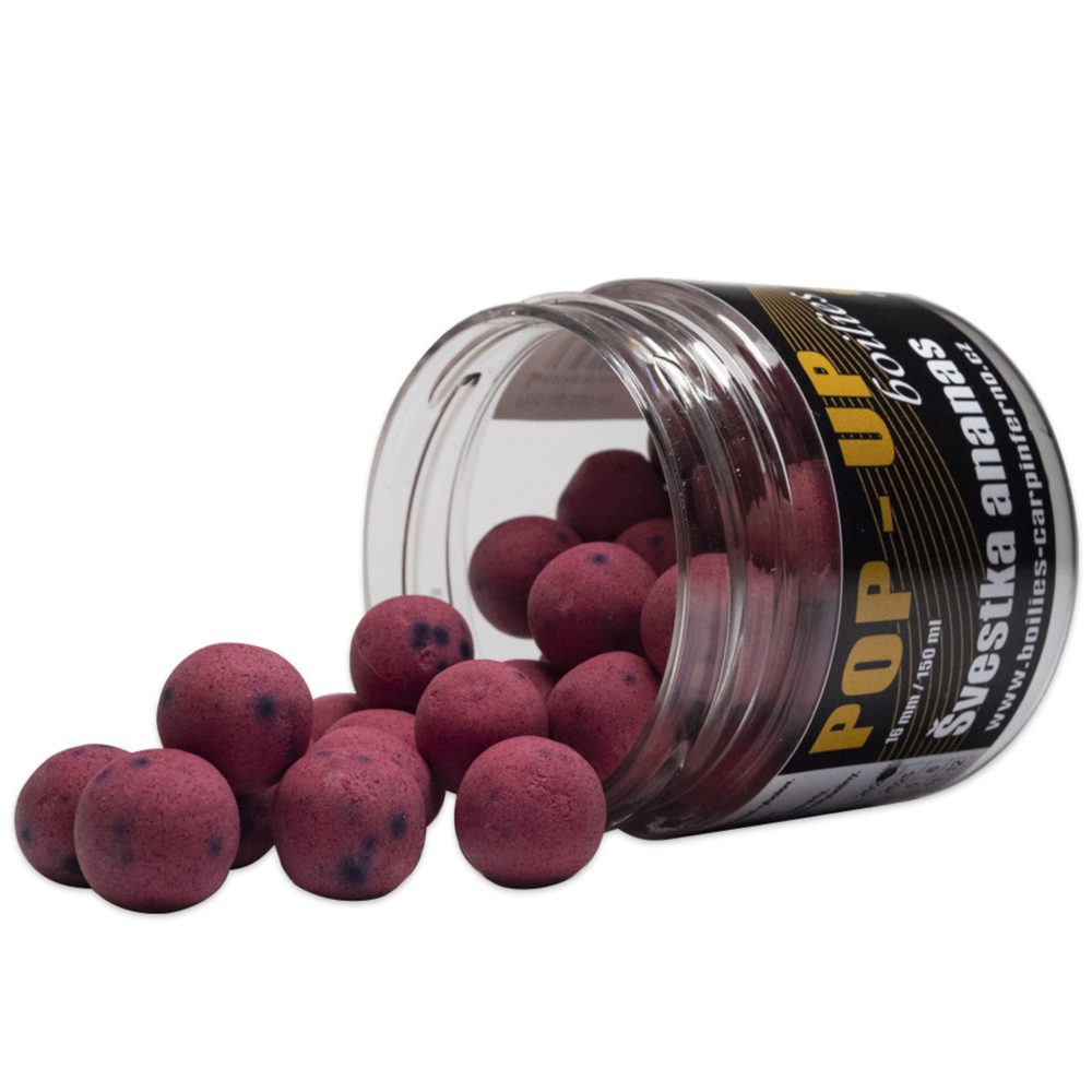 Fotografie Carp Inferno Pop-up Boilies 16mm 150ml - Ananas/Švestka