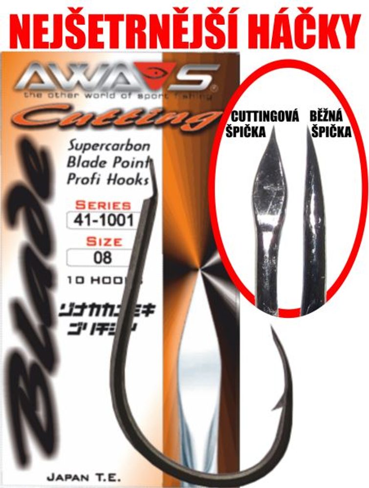 Awa-S Háčky Cutting Blade 1001 Black Nickel 10ks - vel.8