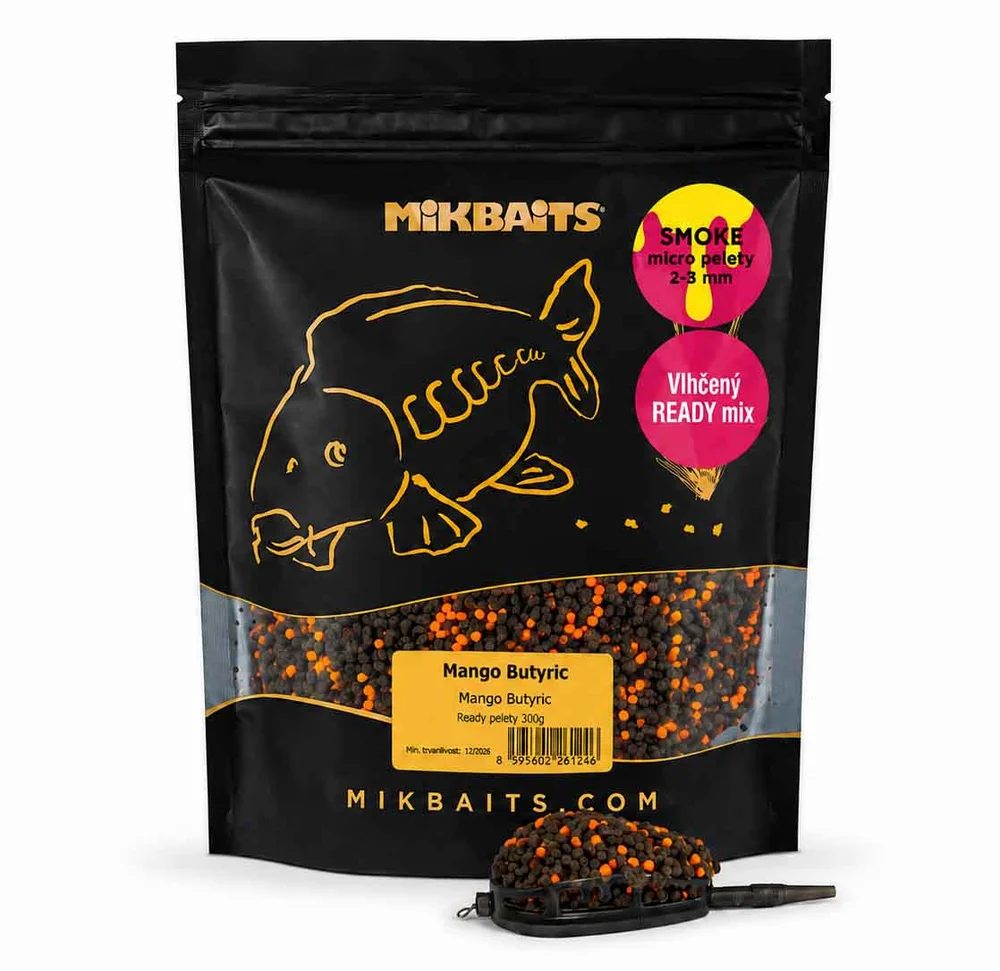 Mikbaits Vlhčené pelety Smoke Ready 2-3mm 300g - Sweet Popcorn