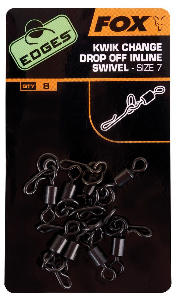 E-shop Fox Obratlíky s kroužkem a rychloklipem Edges Kwik Change Inline Swivel vel. 7 8ks,Fox Obratlíky s kroužkem a rychloklipem Edges Kwik Change Inline Sw