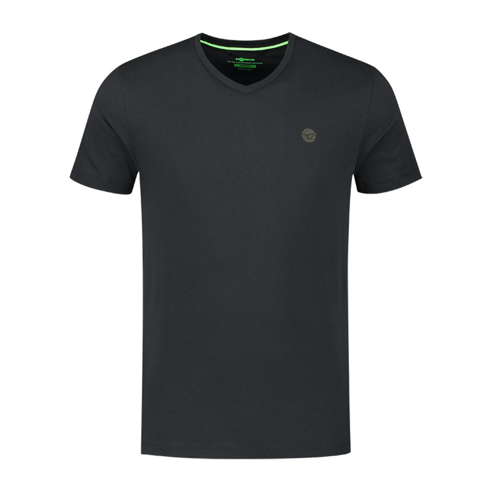 Korda Triko Kore V Neck Tee Black - XXXL