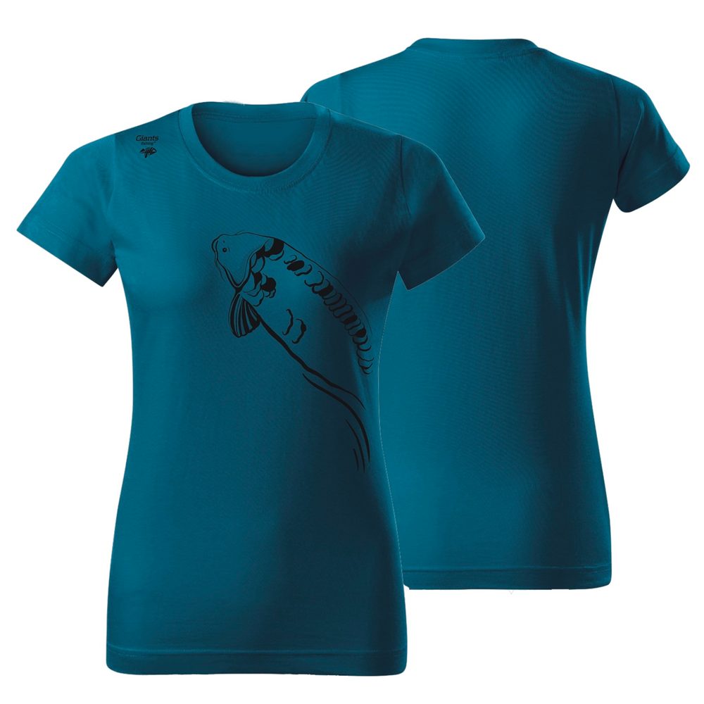 Giants fishing Dámské tričko petrolejové Plavající kapr - vel. S